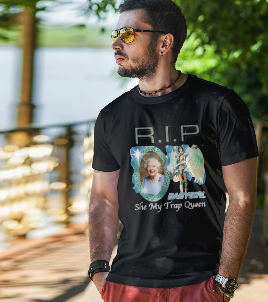 R.I.P Baby Girl She My Trap Queen Angel Wings Mirror T-Shirt