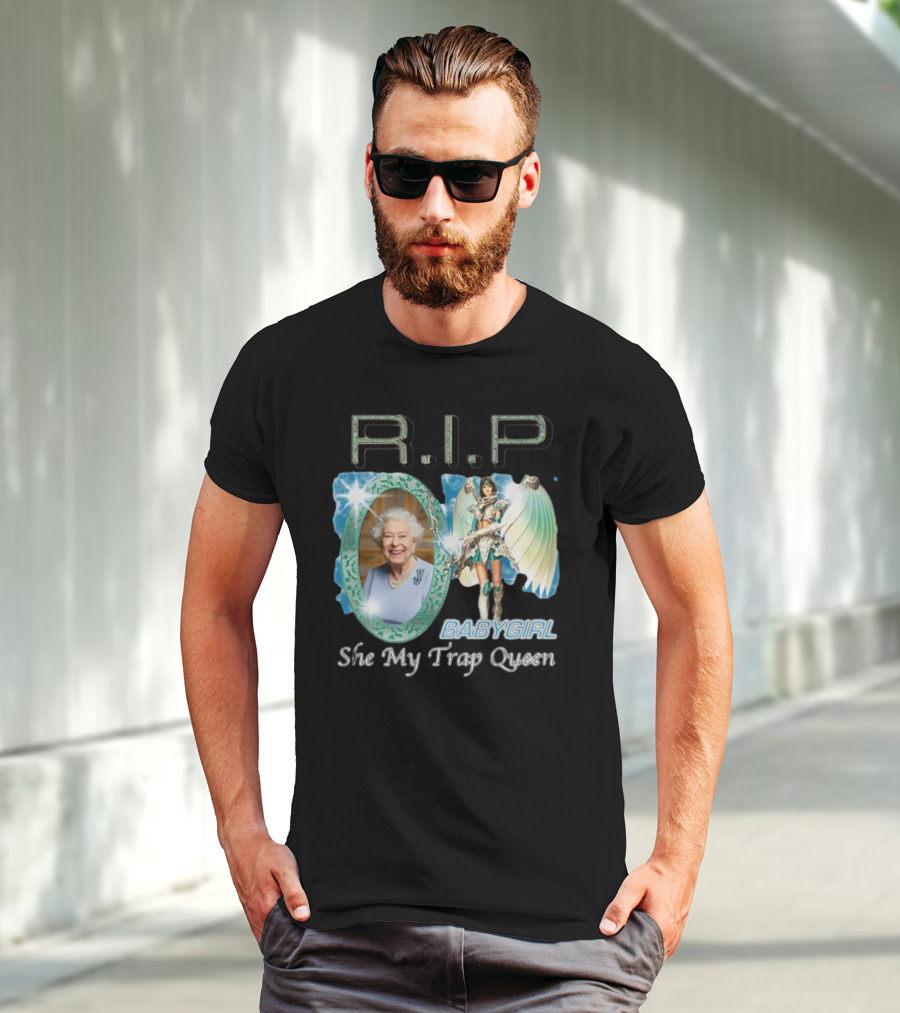 R.I.P Baby Girl She My Trap Queen Angel Wings Mirror T-Shirt