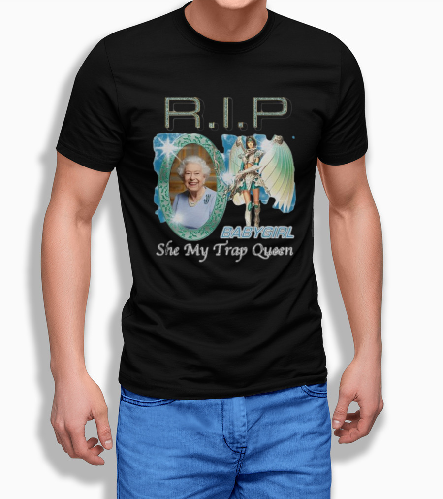 R.I.P Baby Girl She My Trap Queen Angel Wings Mirror T-Shirt