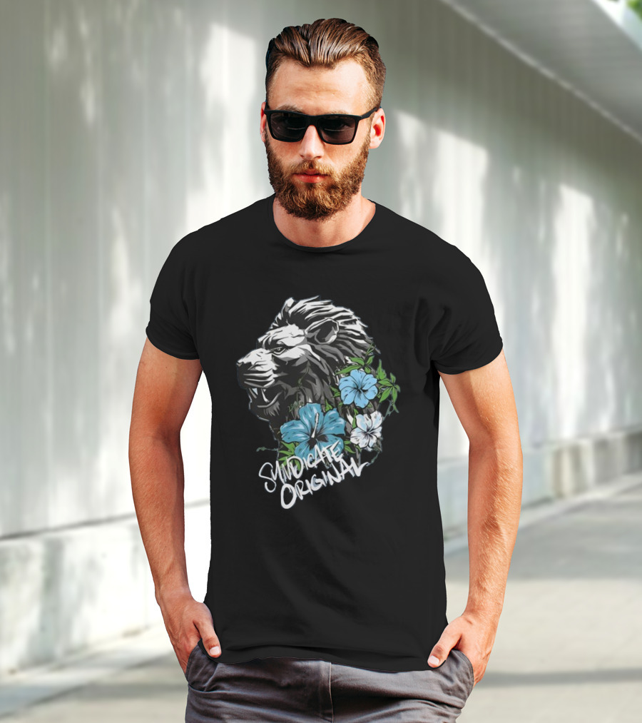 Syndicate Original Lion With Blue Flowers T-Shirt