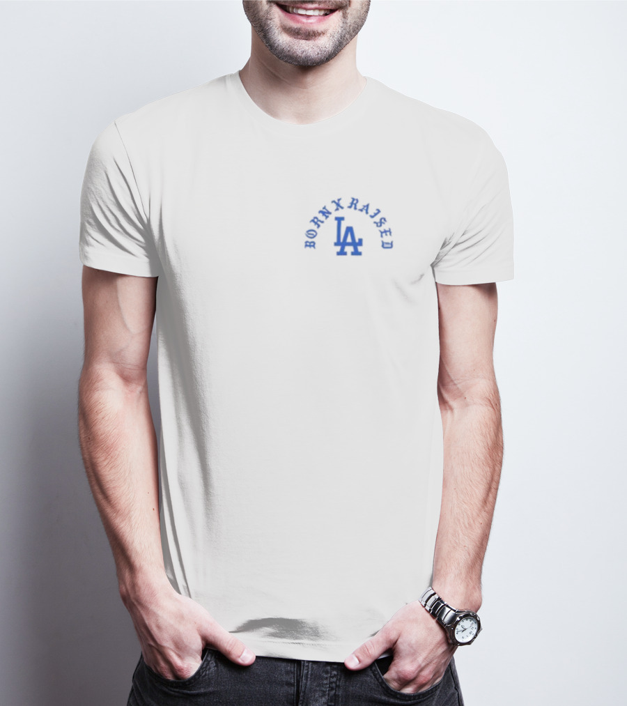 Born X Raised LA Dodgers-Inspired Los Angeles Typography T-Shirt