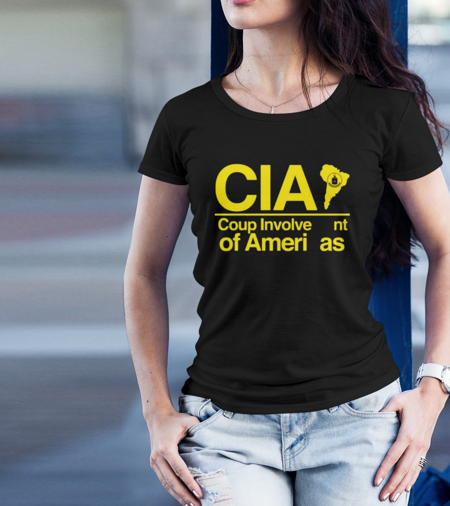 CIA Coup Involvement Of Americas Map Iconography T-Shirt