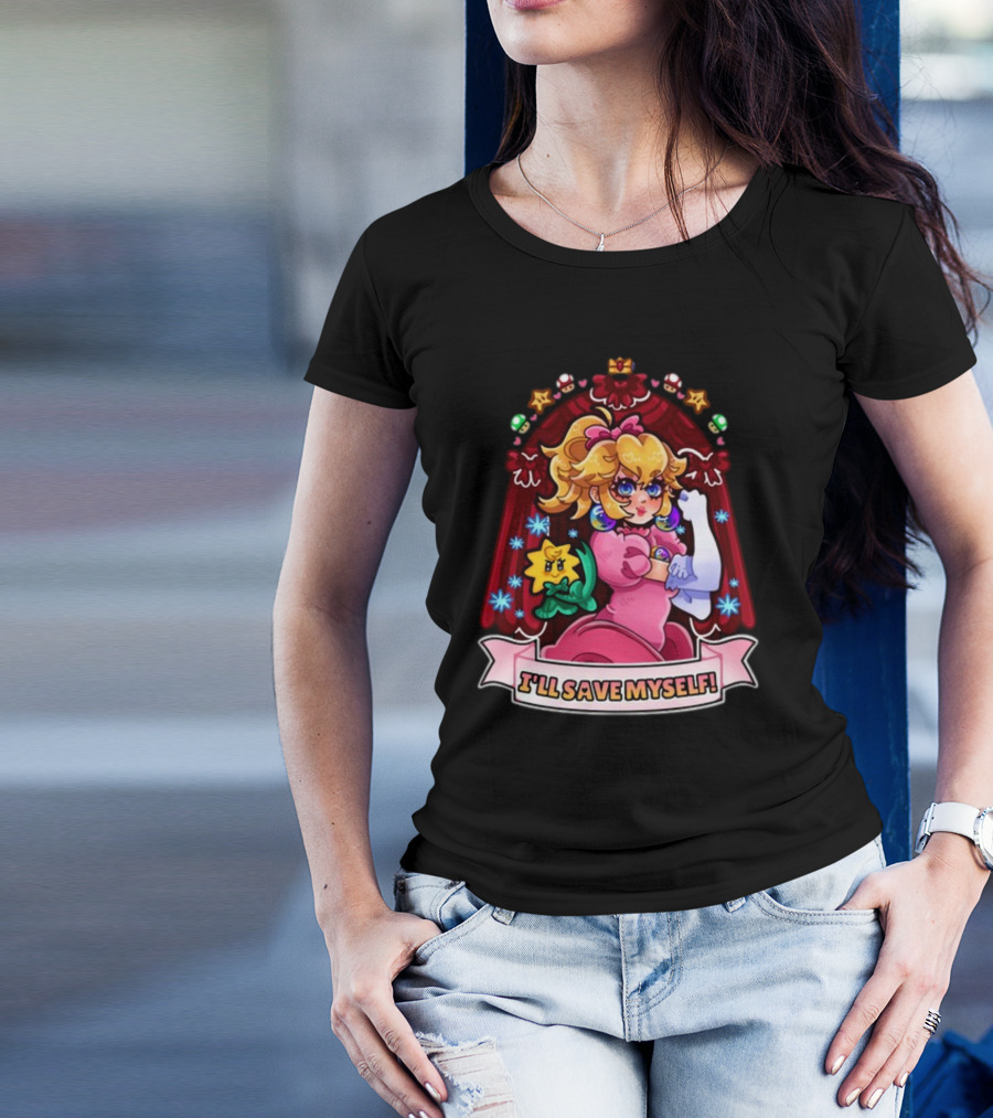 Jamealipuff I'll Save Myself Princess Parody With Flowers And Stars T-Shirt