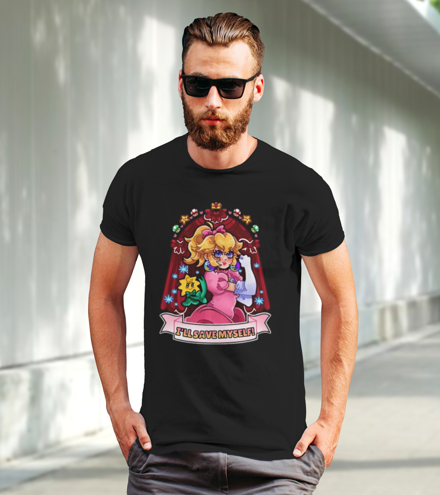 Jamealipuff I'll Save Myself Princess Parody With Flowers And Stars T-Shirt
