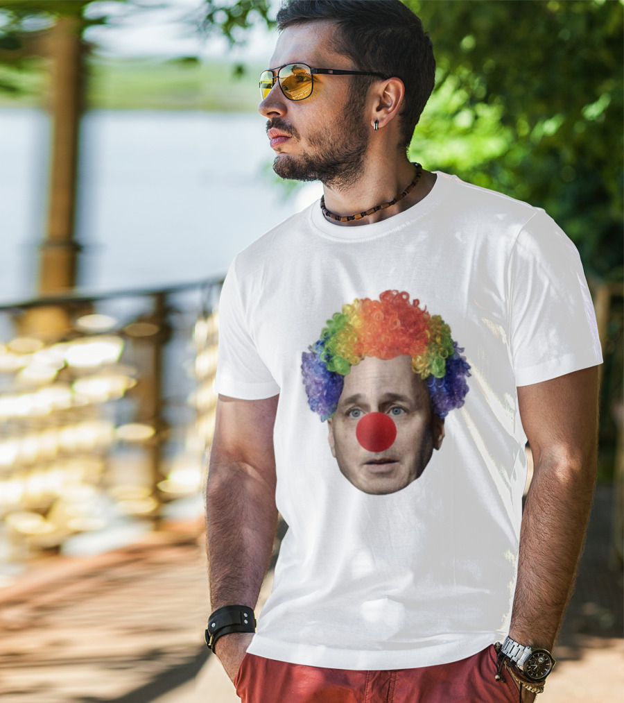 Burdenburner Brian Clownman Rainbow Wig Red Nose Face T-Shirt