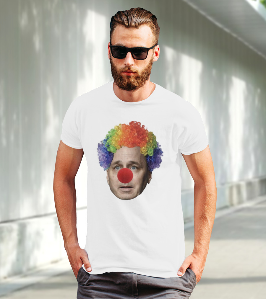 Burdenburner Brian Clownman Rainbow Wig Red Nose Face T-Shirt