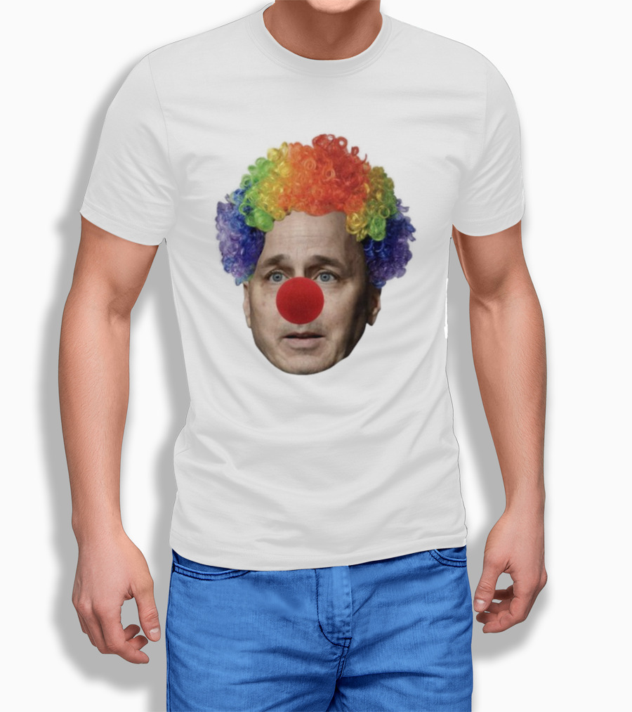 Burdenburner Brian Clownman Rainbow Wig Red Nose Face T-Shirt