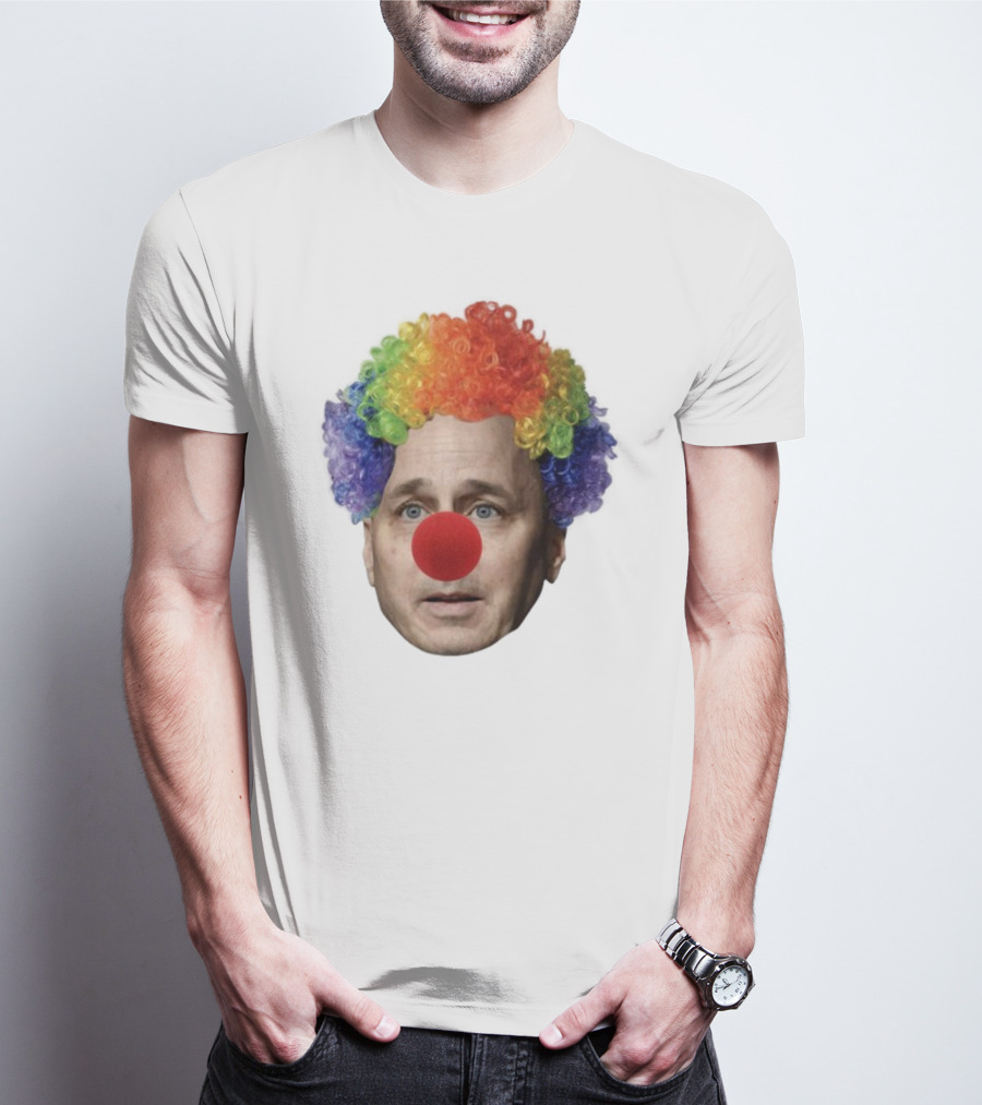 Burdenburner Brian Clownman Rainbow Wig Red Nose Face T-Shirt