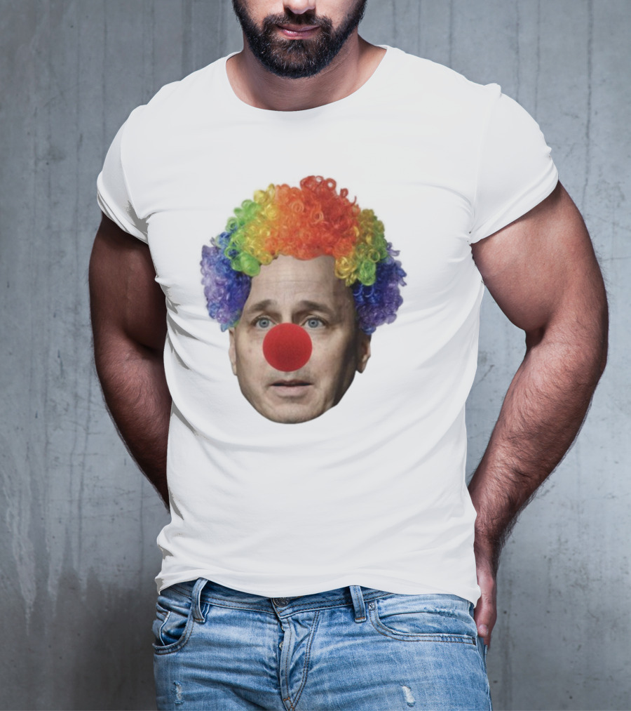 Burdenburner Brian Clownman Rainbow Wig Red Nose Face T-Shirt