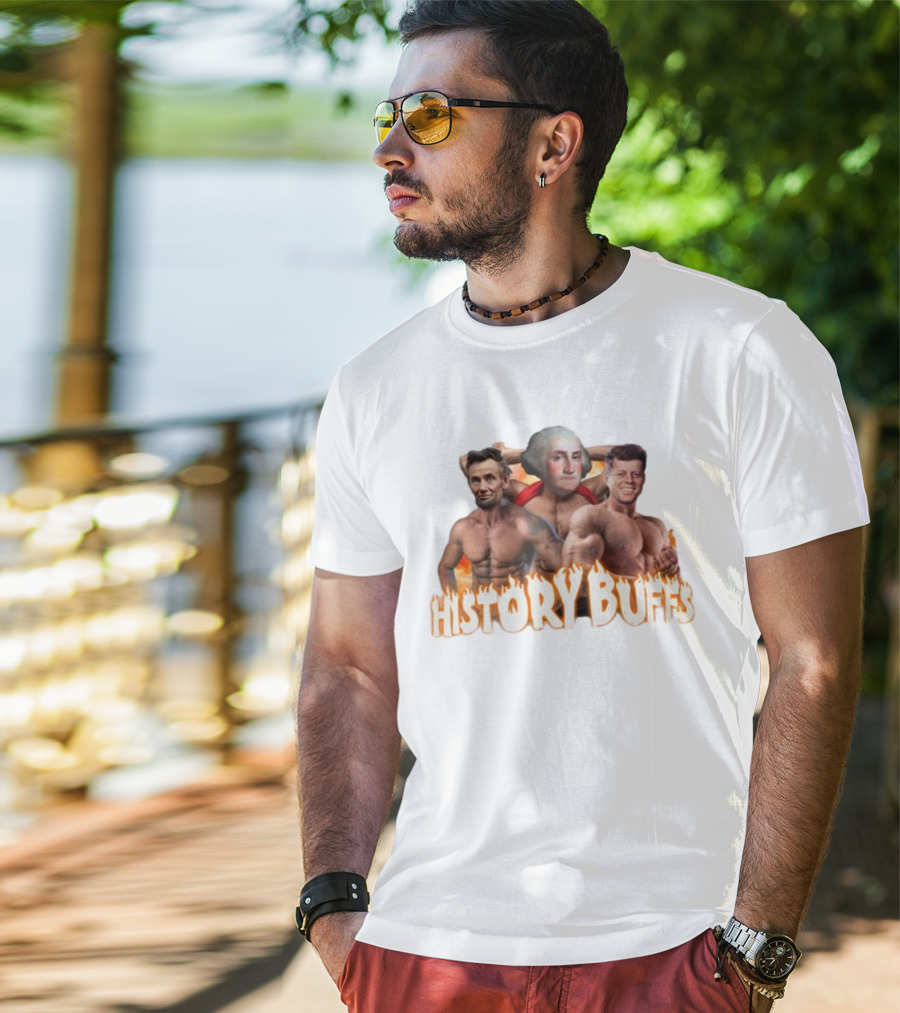 HISTORY BUFFS Abraham Lincoln George Washington John F Kennedy Bodybuilders T-Shirt