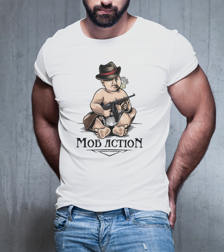 Jackass Baby Capone Mob Action Cigarette Fedora Gun T-Shirt