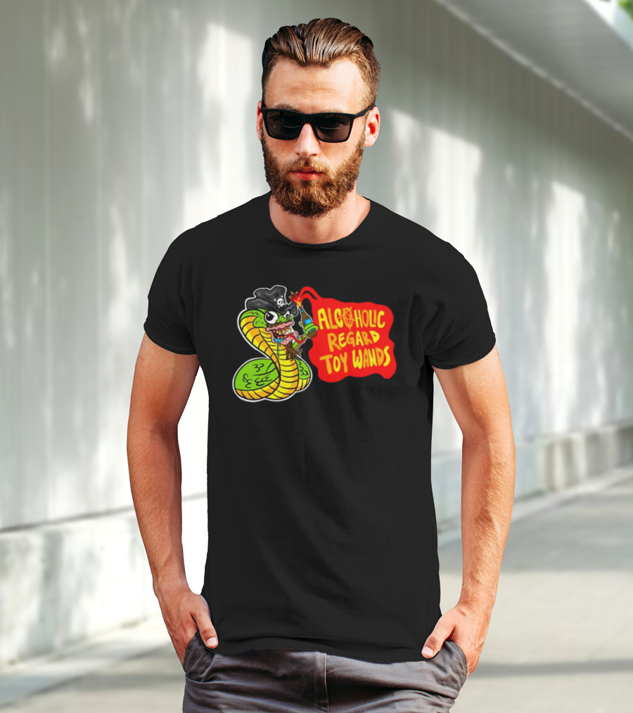 ALCOHOLIC REGARD TOY WANDS Snake Pirate Drinking T-Shirt