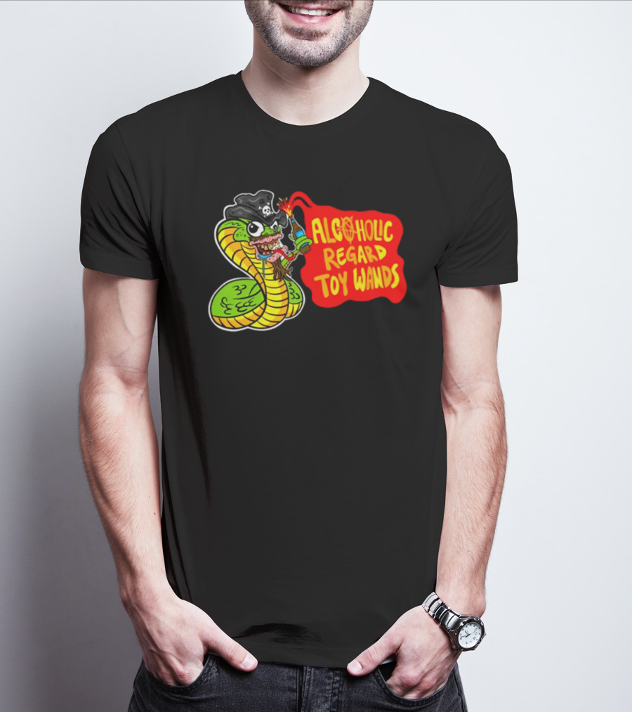 ALCOHOLIC REGARD TOY WANDS Snake Pirate Drinking T-Shirt