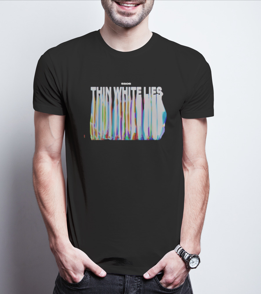5SOS Thin White Lies Colorful Drip Effect T-Shirt