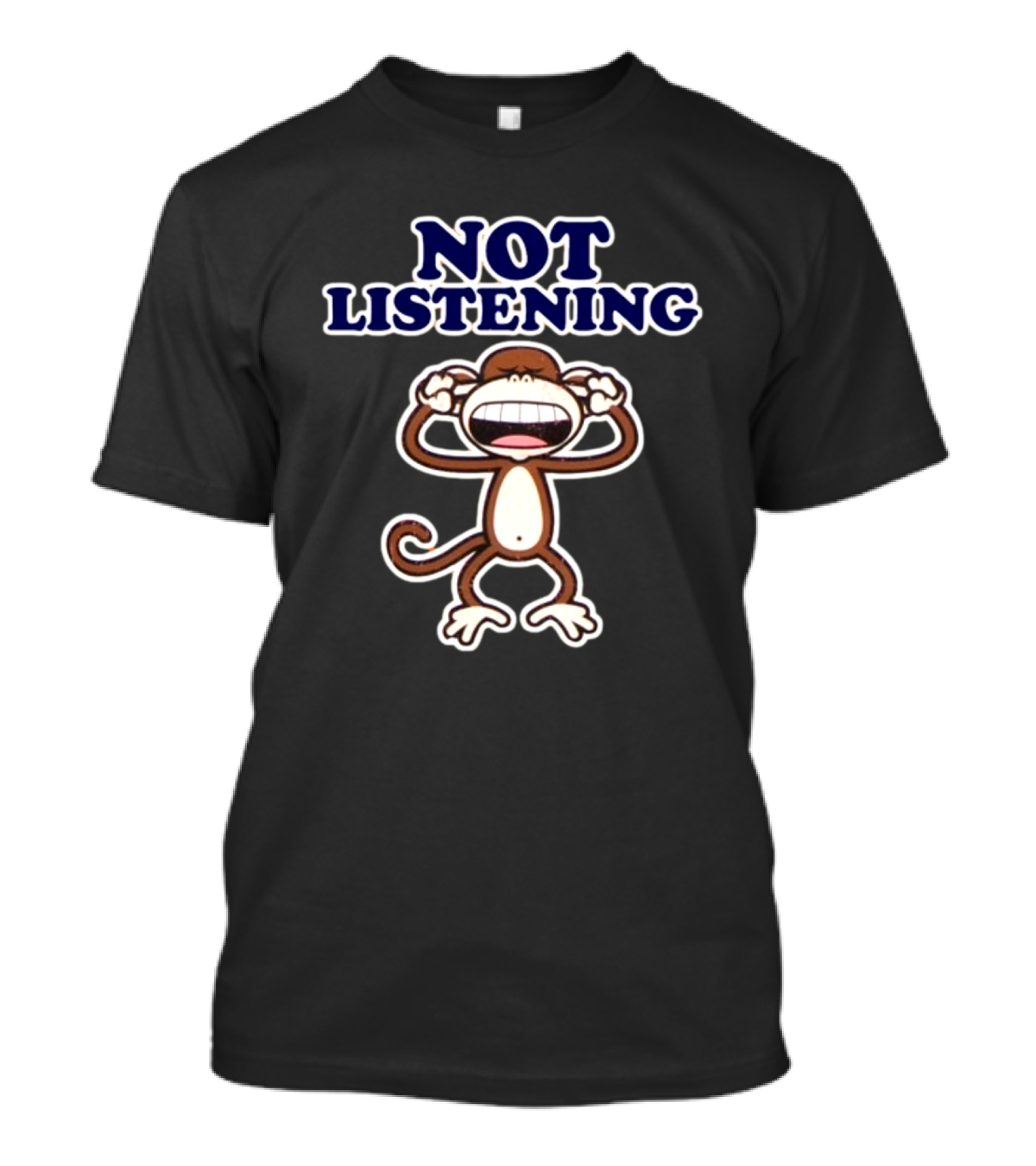 Bobbyjack Not Listening Monkey Covering Ears T-Shirt