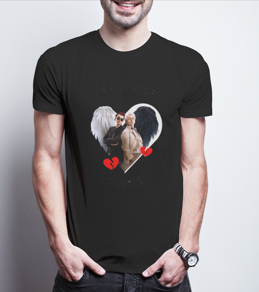 Azirasbraincell Good Omens I'm A Child Of Divorce Heart Wings Broken Heart T-Shirt