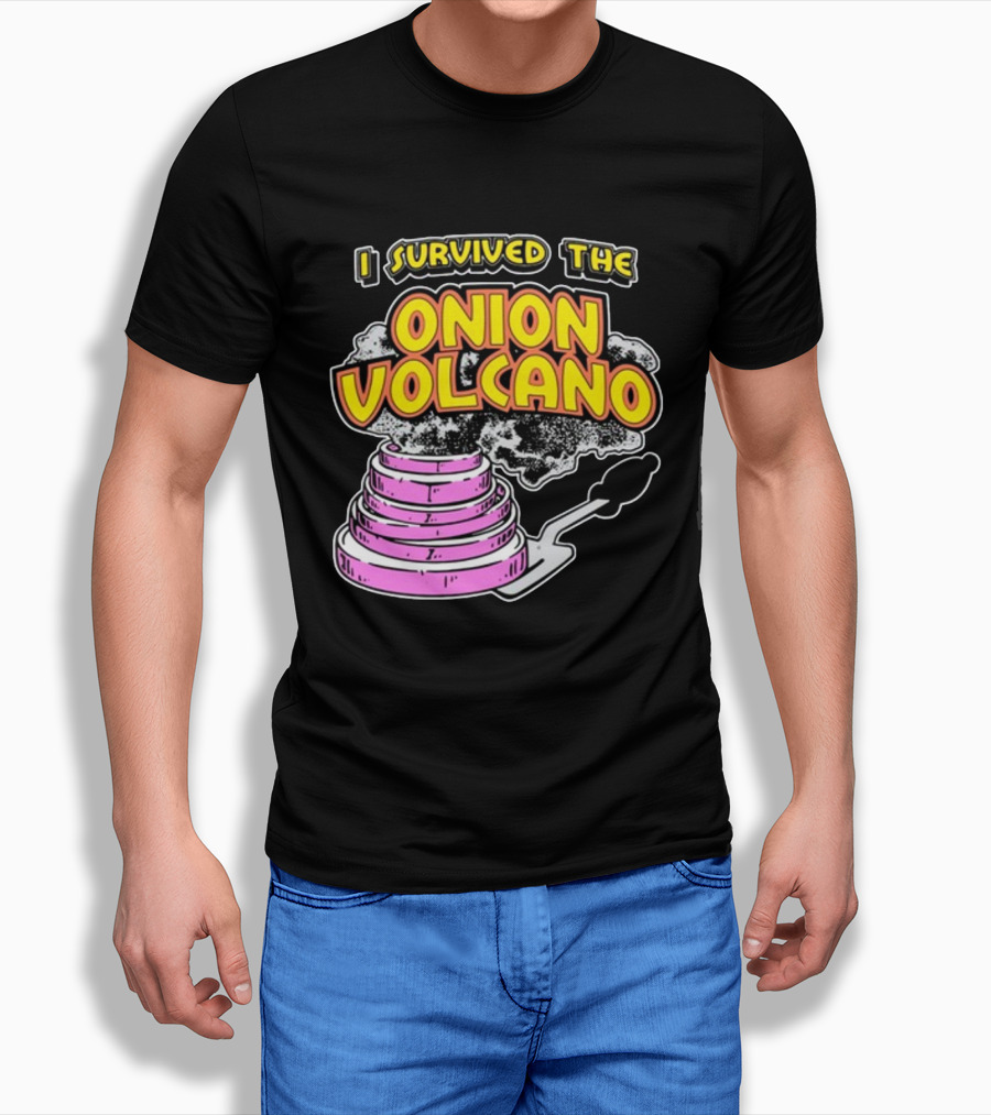 I Survived The Onion Volcano Hibachi Grill Smoke Spatula Scene T-Shirt