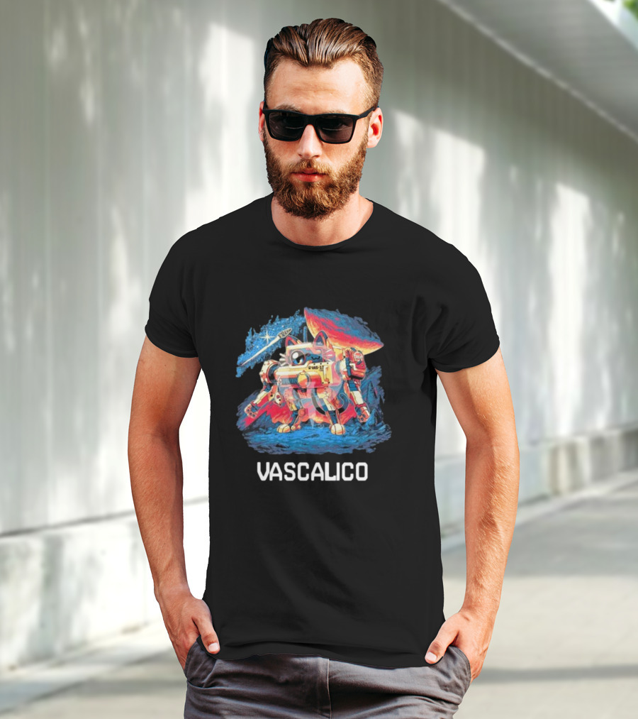 Quakecon + Dallas Pets Alive Vascalico Cat Mech In Cosmic Landscape T-Shirt