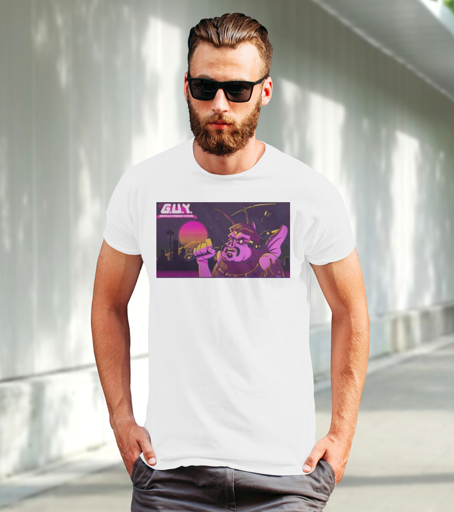 Gundamishere G.U.Y. Generically Upgraded New Retro Sci-Fi Neon T-Shirt