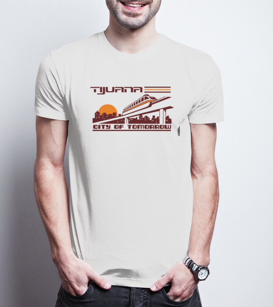 Tijuana City Of Tomorrow Sunset Skyline Monorail T-Shirt