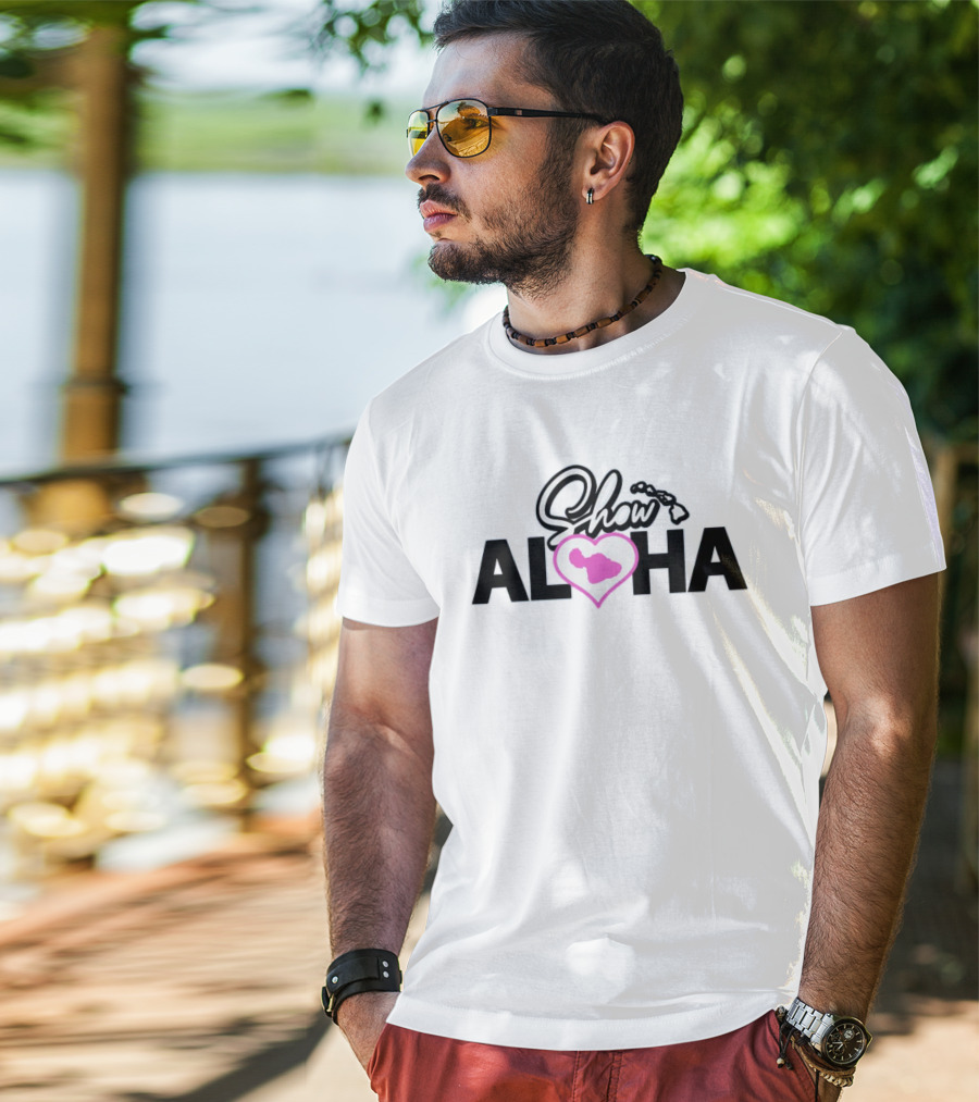 Show Aloha Maui Island Heart Map T-Shirt