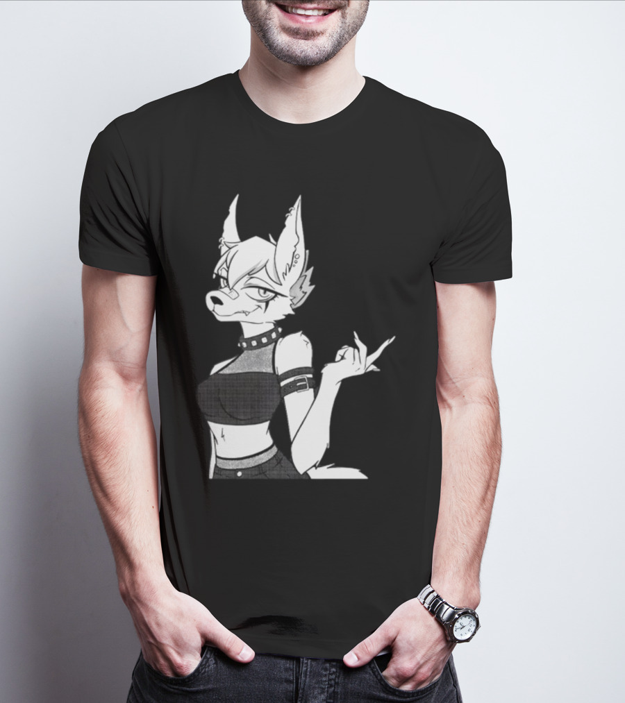 Punk Girl Jackal Attitude Aesthetic T-Shirt