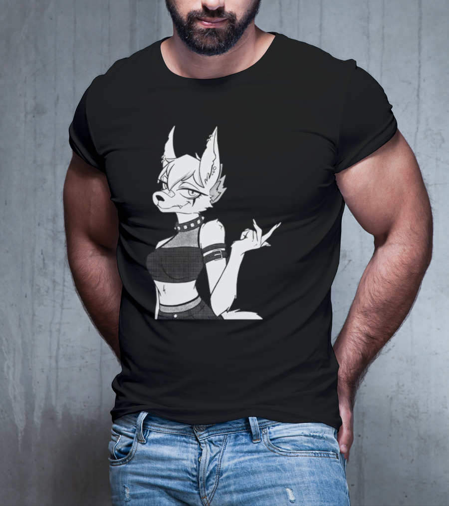 Punk Girl Jackal Attitude Aesthetic T-Shirt