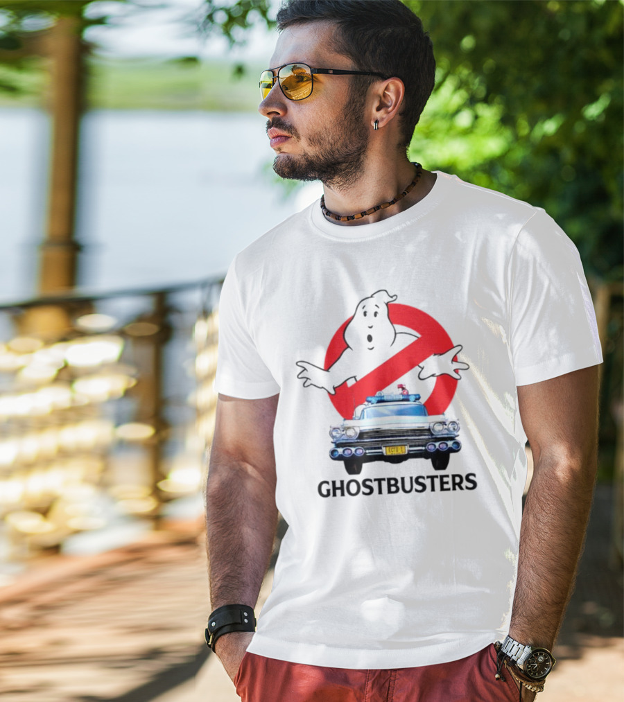 Ghostbusters No Ghost Logo Ecto-1 Car T-Shirt