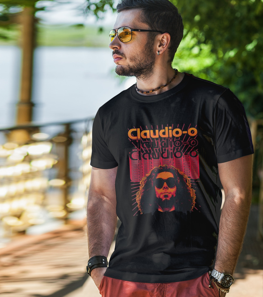 Claudio-O Retro Graphic Style With Sunburst And Sunglasses T-Shirt