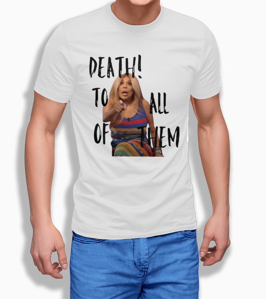 DEATH TO ALL OF THEM Pointing Woman In Colorful Dress T-Shirt
