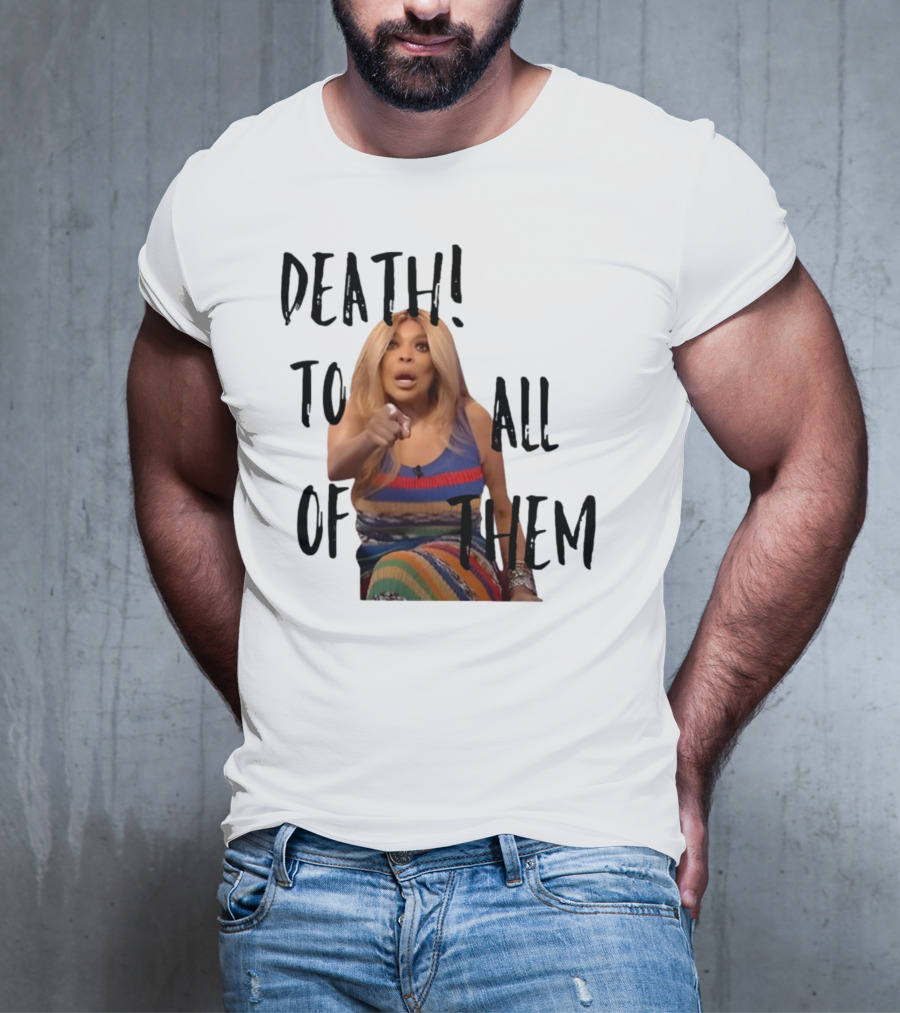 DEATH TO ALL OF THEM Pointing Woman In Colorful Dress T-Shirt