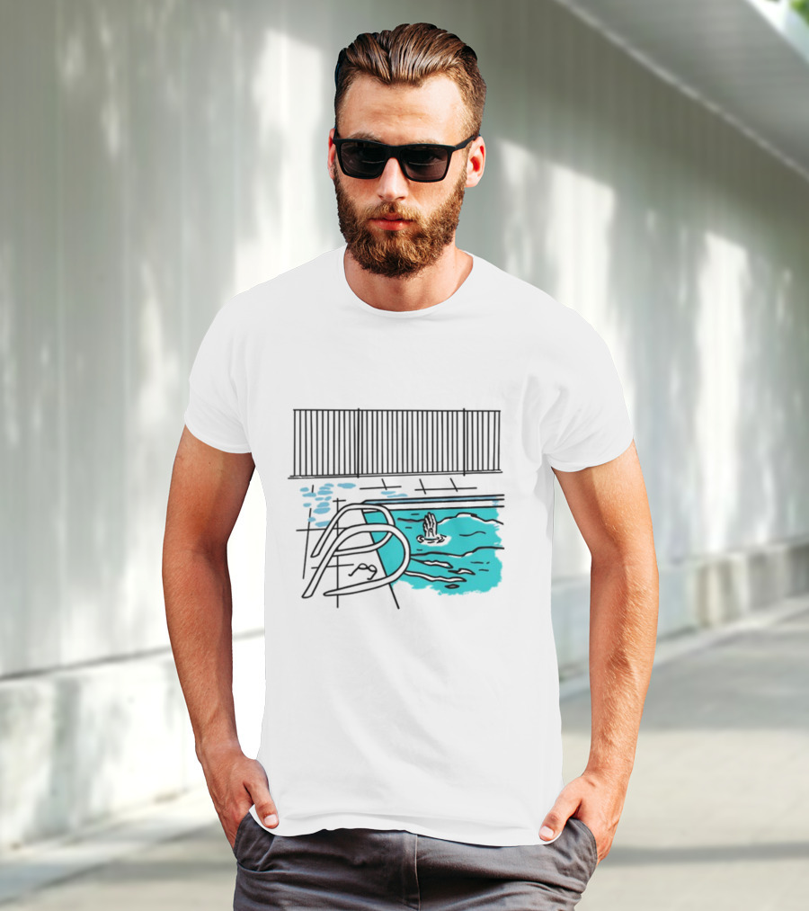 Drewmonson I'm Dead Pool Blue Water Hand Fence T-Shirt