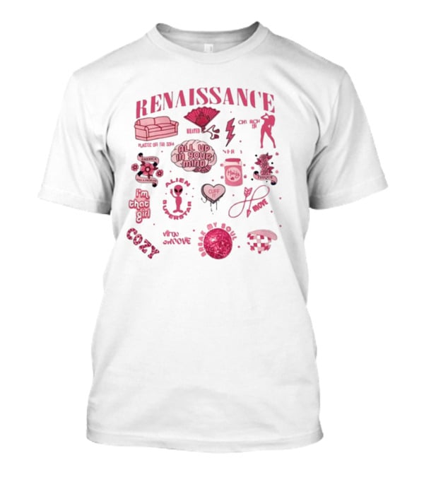 Renaissance Alien All Up In Your Mind Cozy Pink Aesthetic T-Shirt