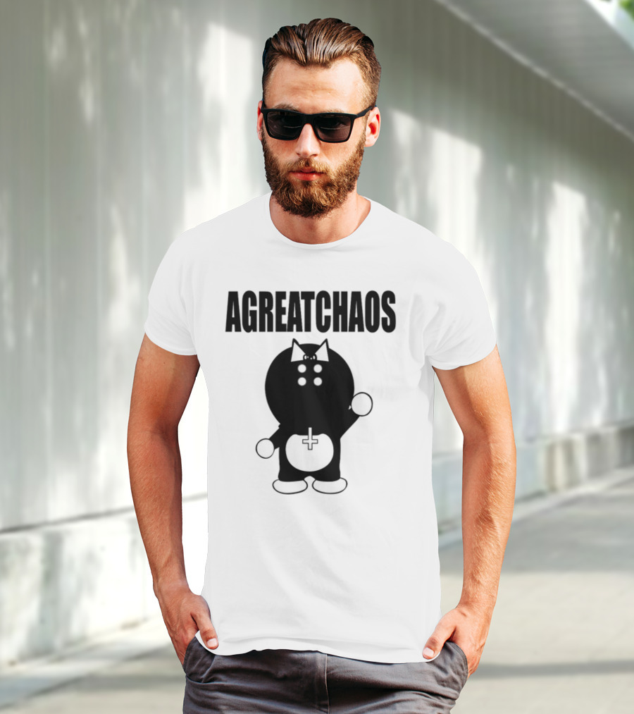 AGREATCHAOS Dark Figure With Bow And Cross T-Shirt