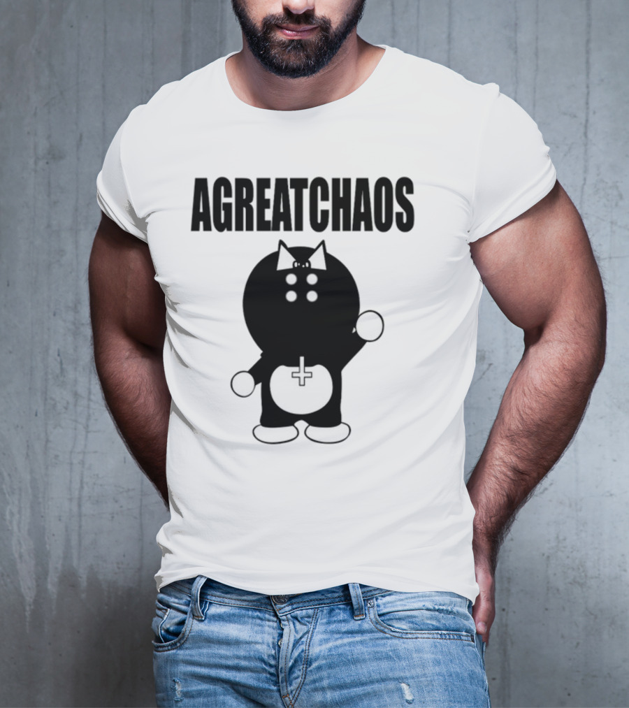 AGREATCHAOS Dark Figure With Bow And Cross T-Shirt