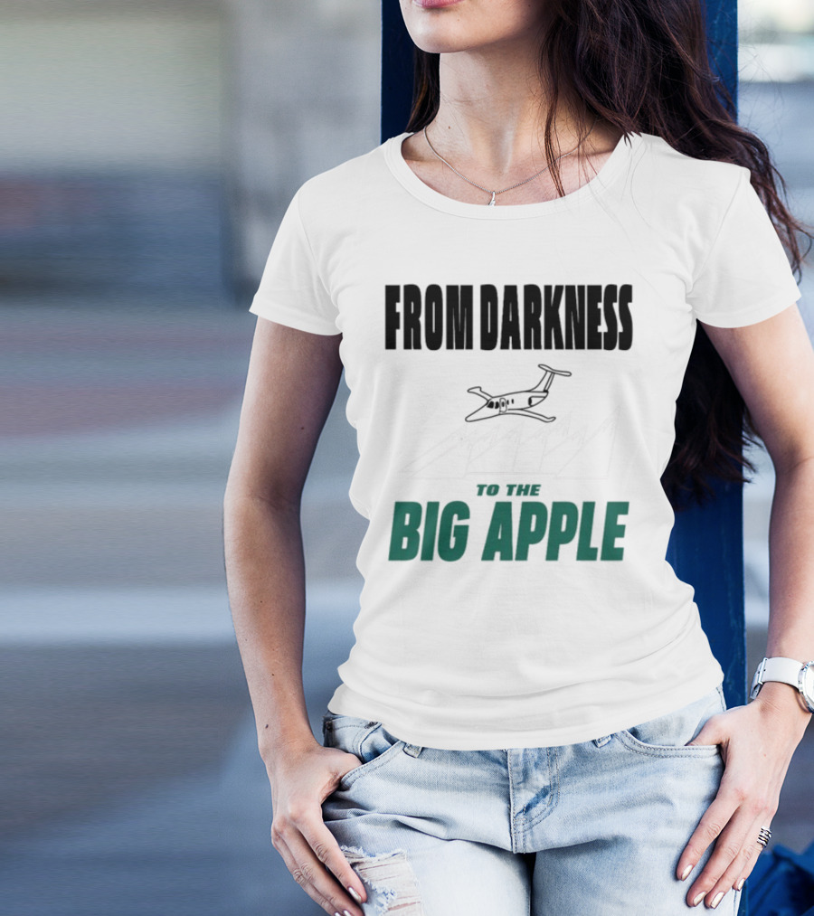 From Darkness To The Big Apple With Mountain And Plane T-Shirt
