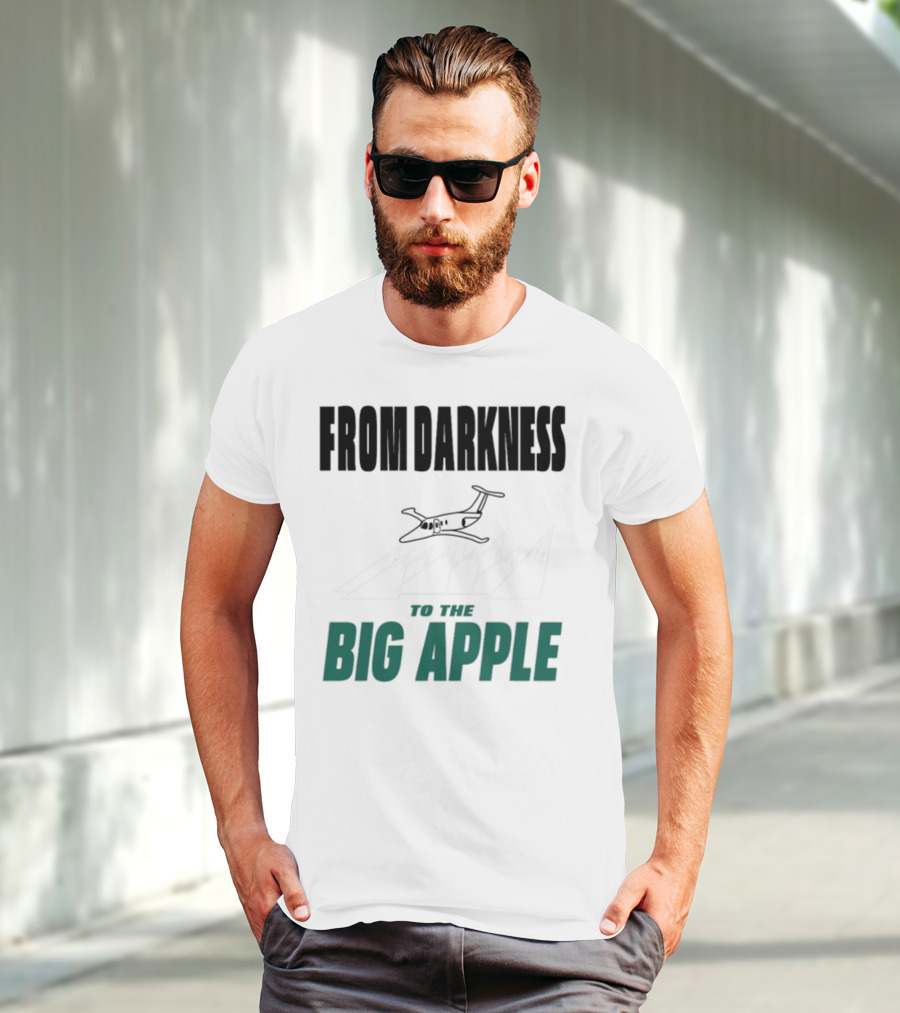 From Darkness To The Big Apple With Mountain And Plane T-Shirt