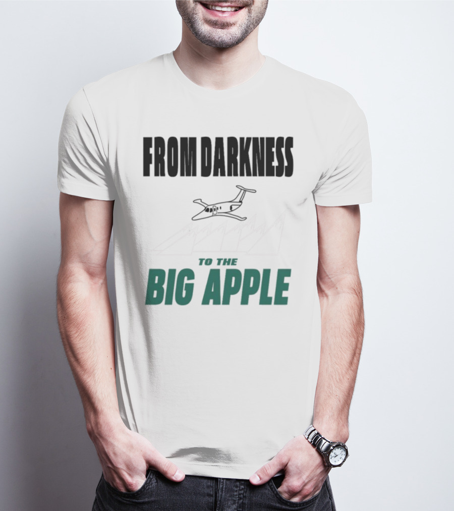 From Darkness To The Big Apple With Mountain And Plane T-Shirt