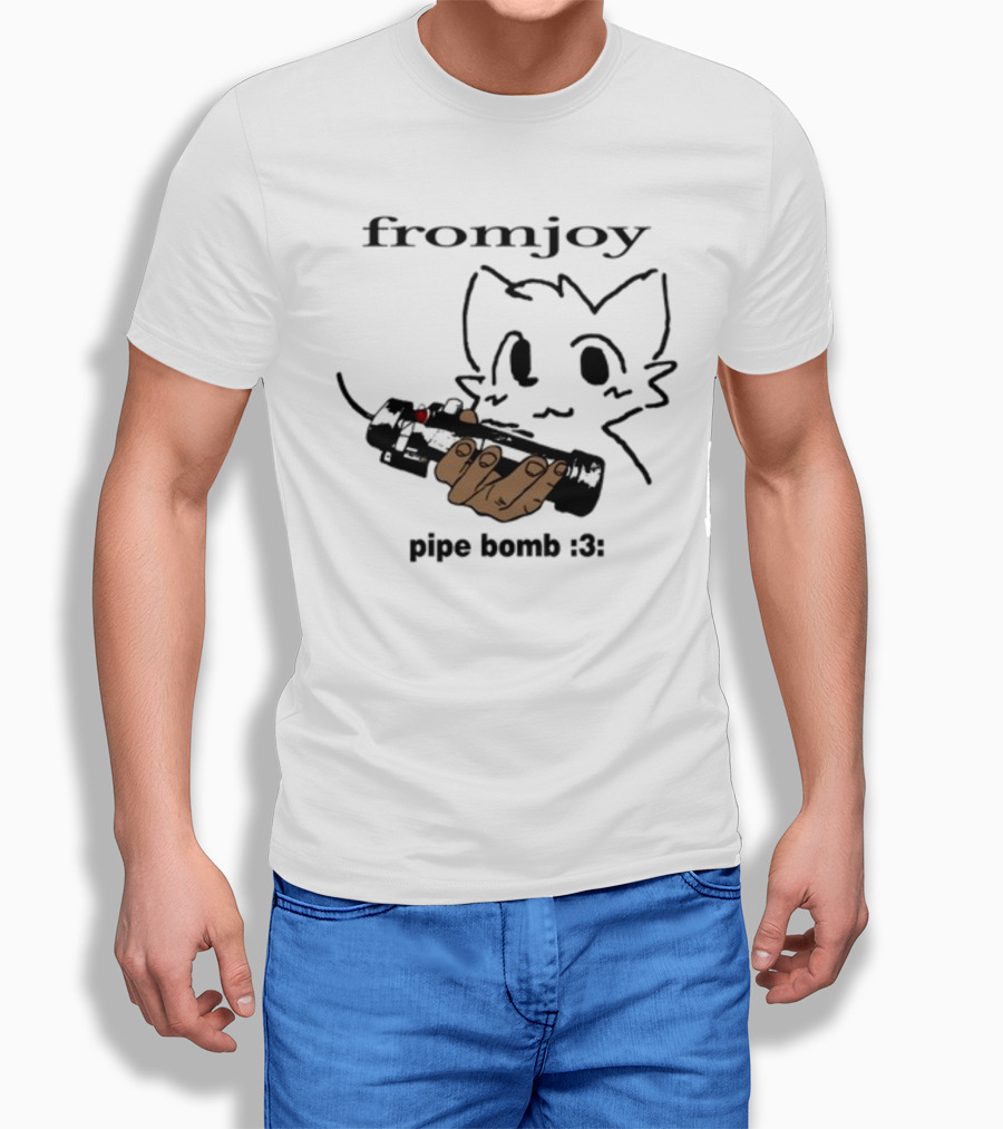 Fromjoy Pipe Bomb :3 Cat Drawing Hand Holding Bomb T-Shirt