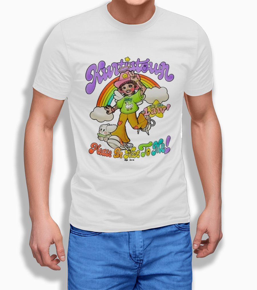 Kurtis Conner Kurtistown Please Be Nice To Me It's The Law Rainbow Character T-Shirt