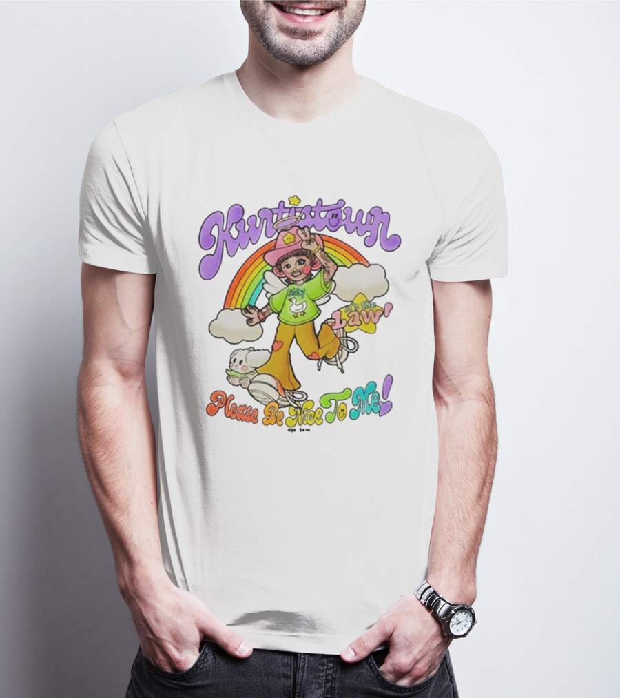 Kurtis Conner Kurtistown Please Be Nice To Me It's The Law Rainbow Character T-Shirt
