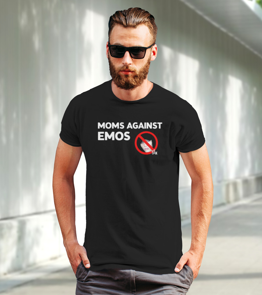 Moms Against Emos With No Emos Symbol And Sik Text T-Shirt