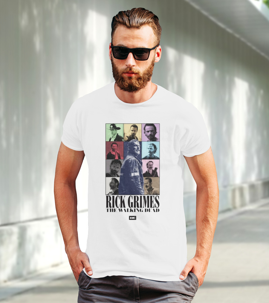 Rick Grimes The Walking Dead AMC Character Collage T-Shirt