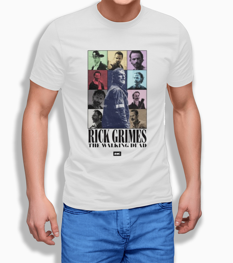 Rick Grimes The Walking Dead AMC Character Collage T-Shirt