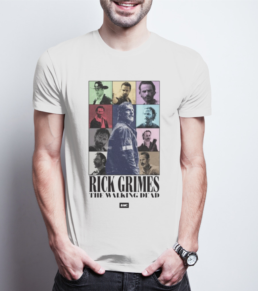 Rick Grimes The Walking Dead AMC Character Collage T-Shirt