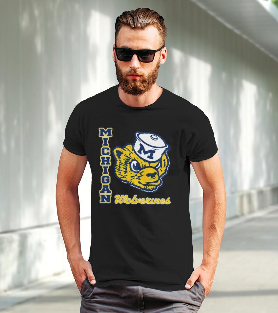 Michigan Wolverines Vintage Sailor Bear Logo '47 Phase Out Throwback Franklin T-Shirt