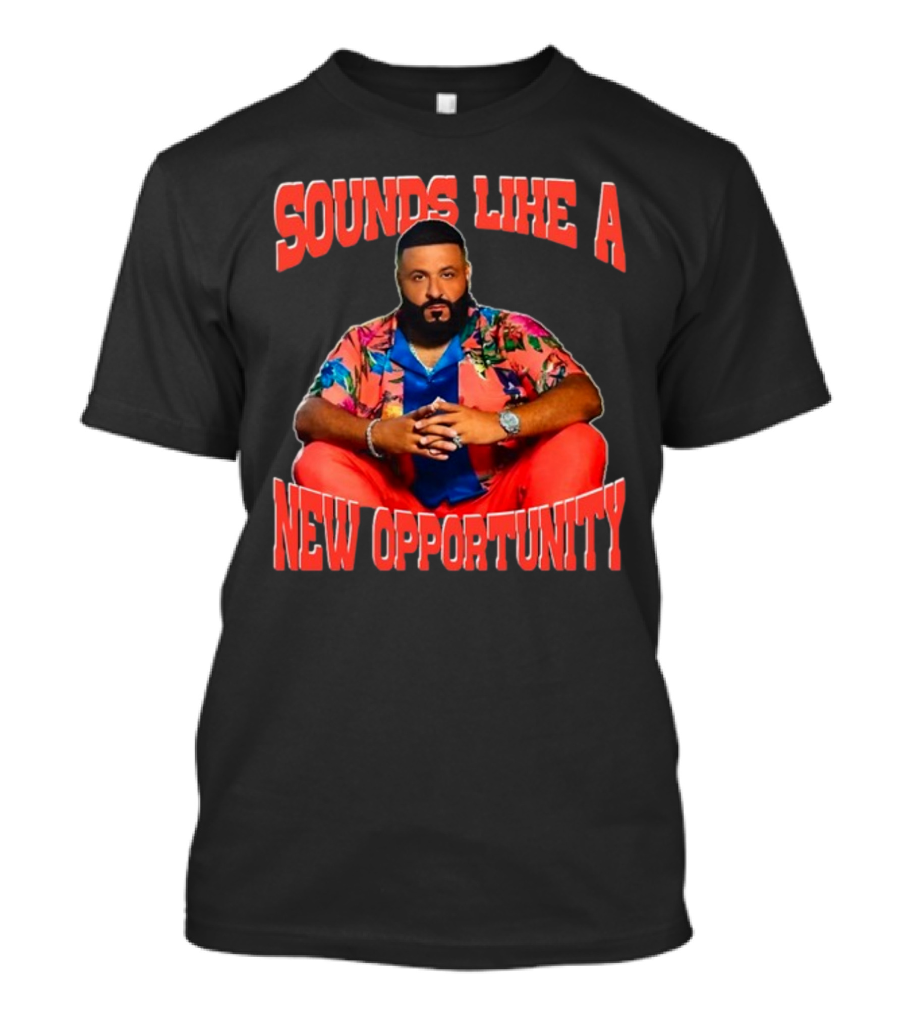 SOUNDS LIKE A NEW OPPORTUNITY DJ KHALED SEATED IN VIBRANT FLORAL T-Shirt
