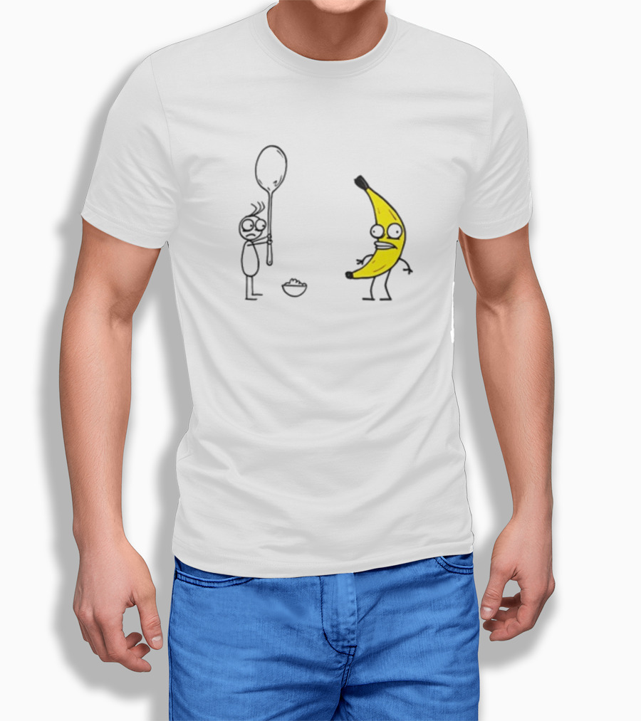 Rejected Spoon Sad Faced Banana Confrontation In Darkness T-Shirt