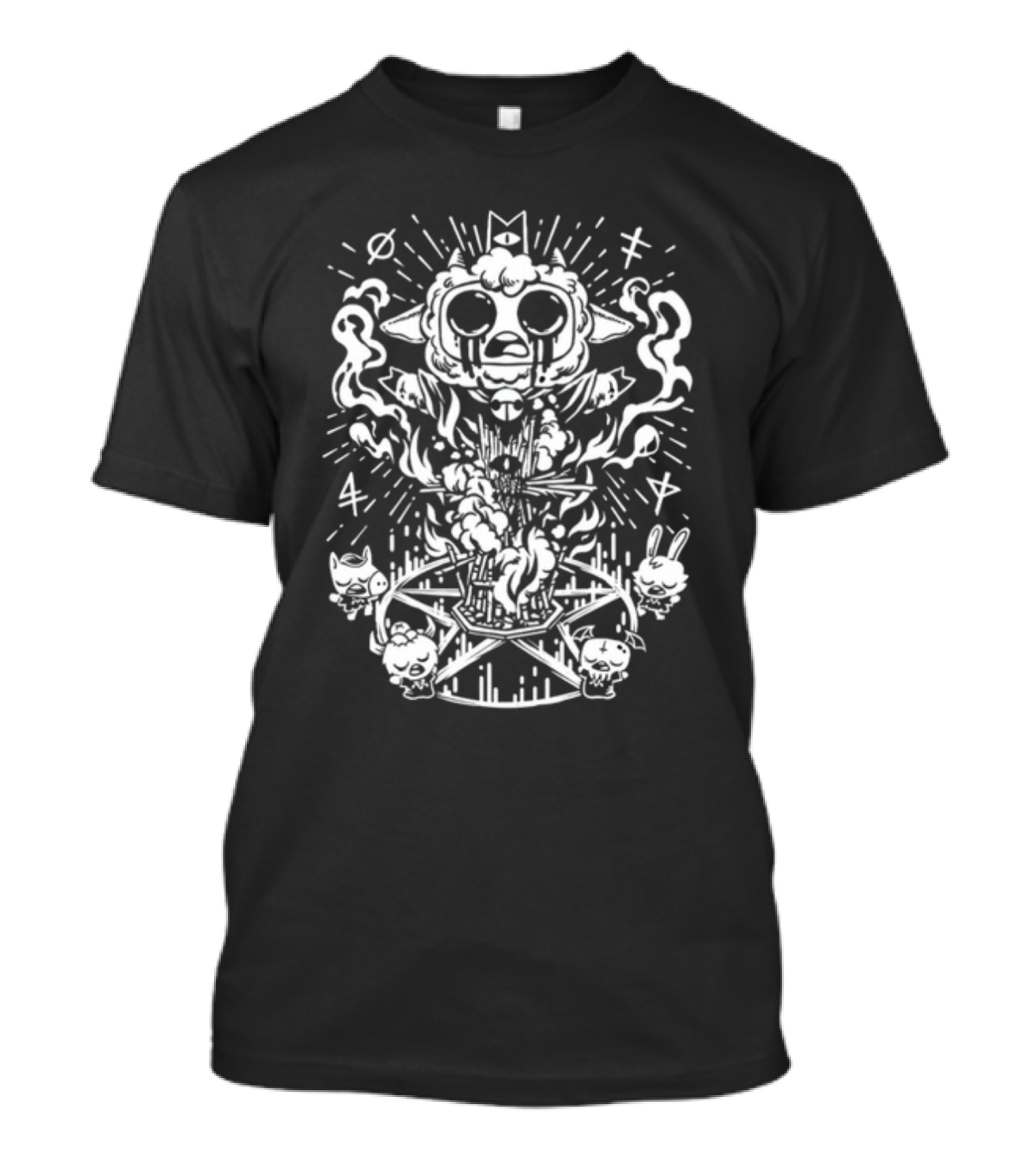 Fangamer Bonfire Ritual Cult Of The Lamb Pentagram Ritual Characters T-Shirt