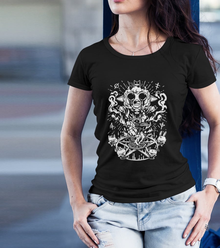 Fangamer Bonfire Ritual Cult Of The Lamb Pentagram Ritual Characters T-Shirt